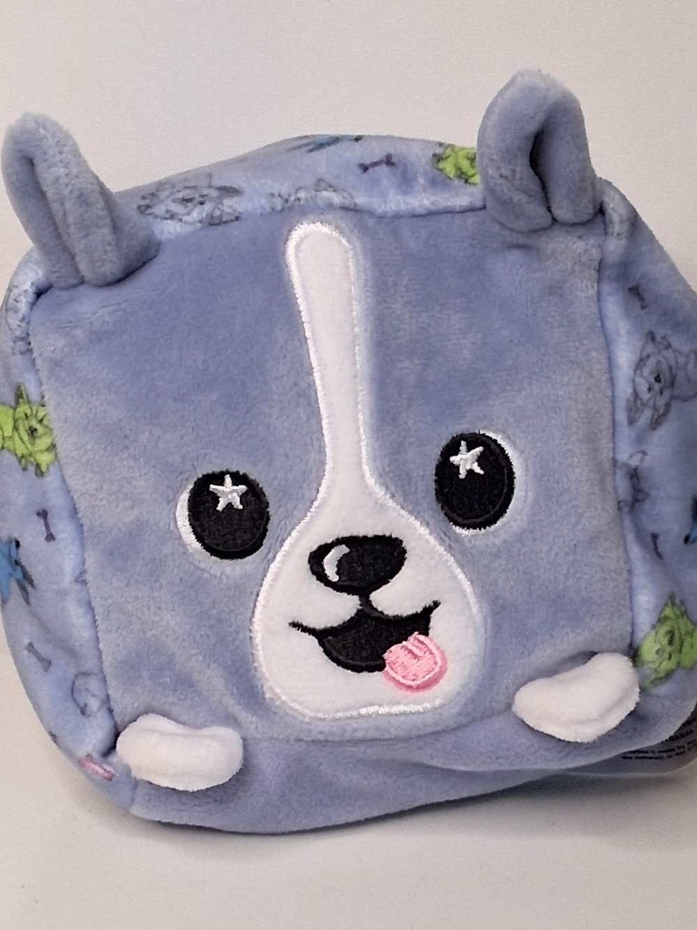 Plush Light Blue Puppy Square Stuffed Animal Toy